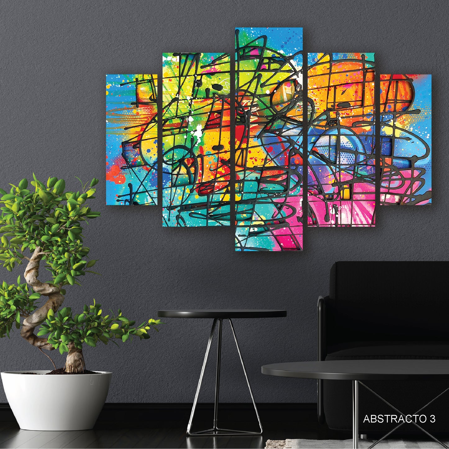 Cuadro Fusión de Colores: Sinfonía Abstracta Moderna