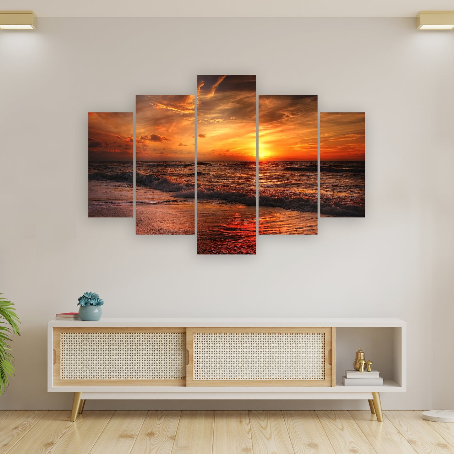 Cuadro Atardecer en la Playa: La Serenidad del Ocaso Costero