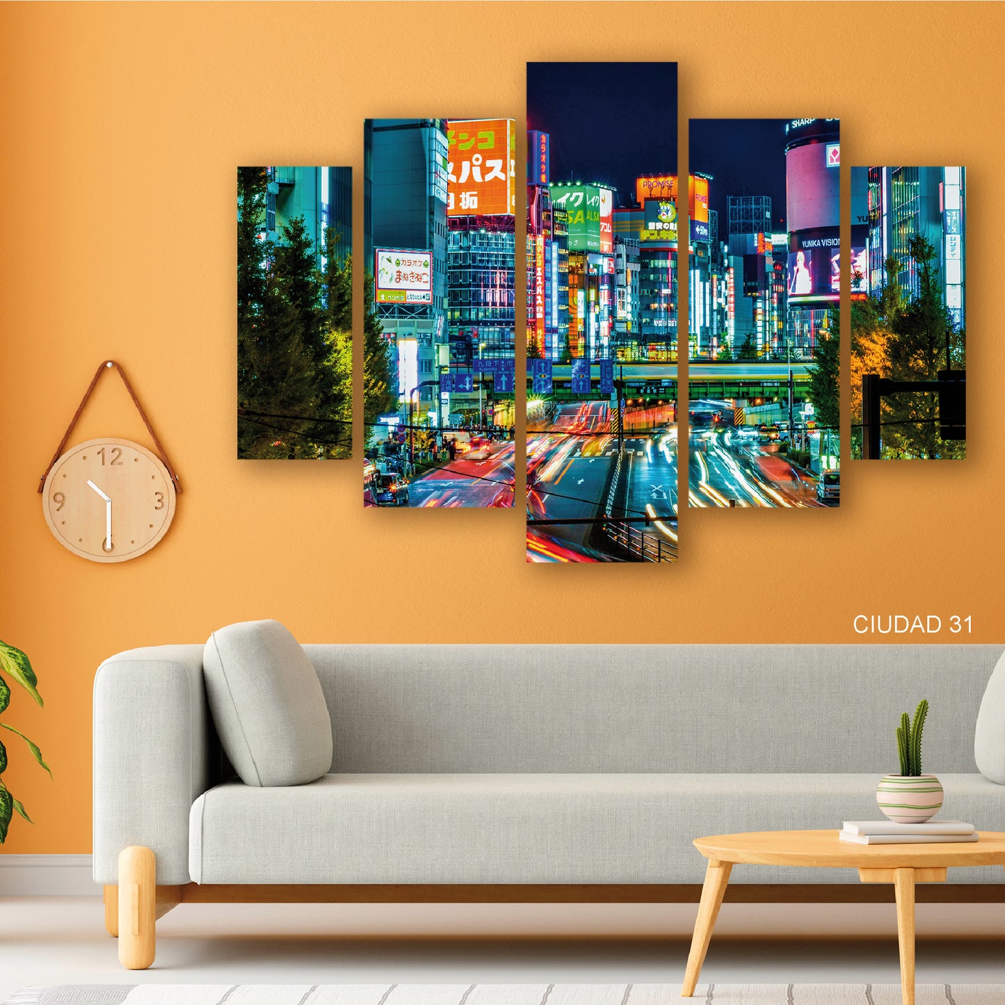 Cuadro Arquitectura Urbana Japonesa: Edificios y Calles en Armonía