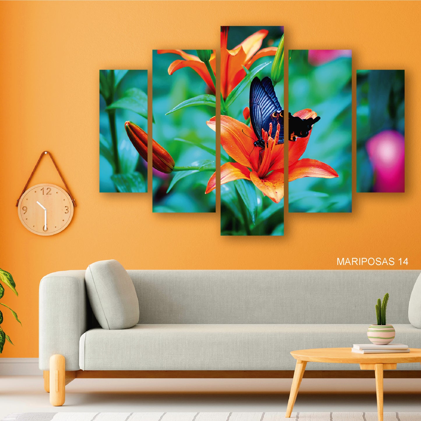 Subcoleccion Cuadros De Mariposas/ Nombre: Cuadro Toque Floral: Mariposa y Orquídea en Instante de Belleza