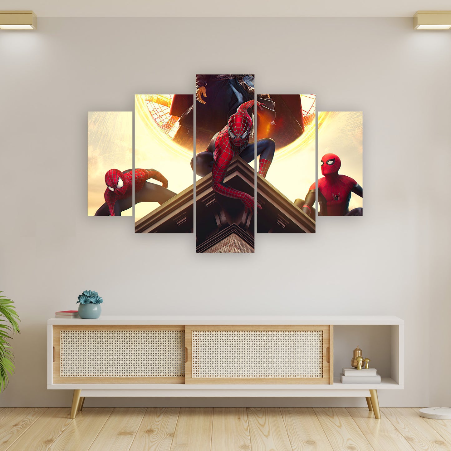 Subcoleccion Cuadros De Spiderman/ Nombre: Cuadro Trío Arácnido: Tres Spiderman en Acción