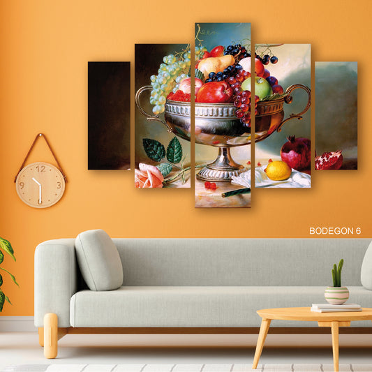 Cuadro Copa de la Abundancia: Frutas Exóticas en Copa Elegante