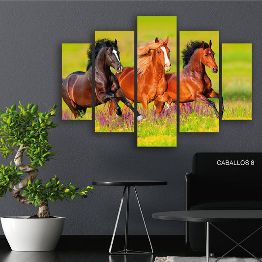 Subcoleccion Cuadros De Caballos/ Nombre: Cuadro Galope Floral: Belleza Equina en Primavera