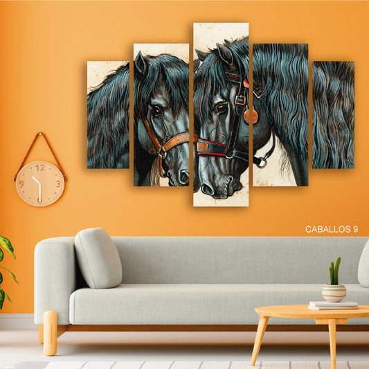 Subcoleccion Cuadros De Caballos/ Nombre: Cuadro Vínculo Oscuro: Amor y Pasión Equina