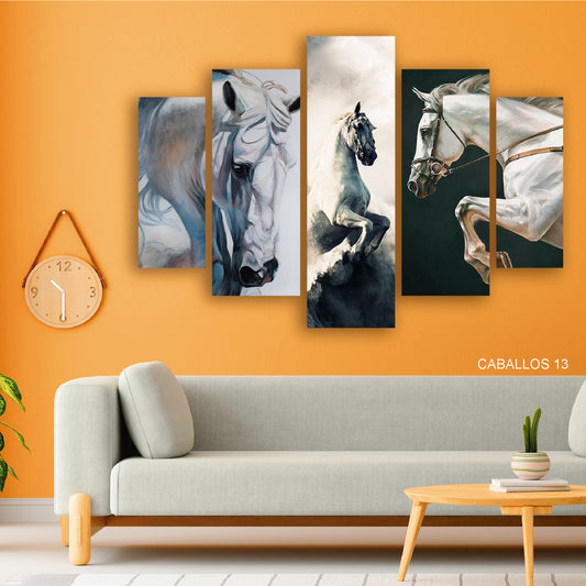 Subcoleccion Cuadros De Caballos/ Nombre: Cuadro Perspectivas Albas: La Belleza Multifacética del Caballo Blanco