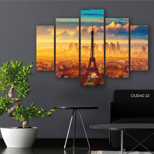Cuadro Ocaso Parisino: La Torre Eiffel al Atardecer