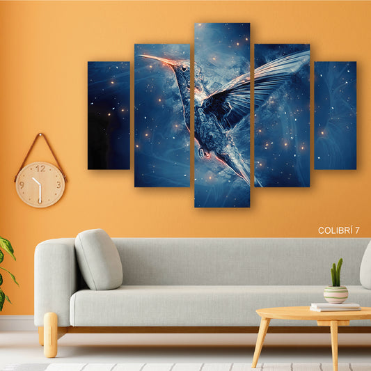 Subcoleccion Cuadros De Colibri/ Nombre: Cuadro Vuelo Cósmico: Colibrí en la Danza Estelar