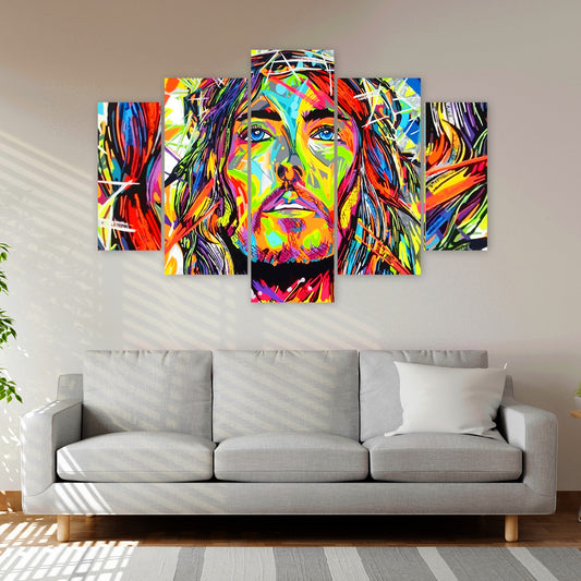 Cuadro Cristo Multicolor: Representación de Cristo en Colores Vibrantes
