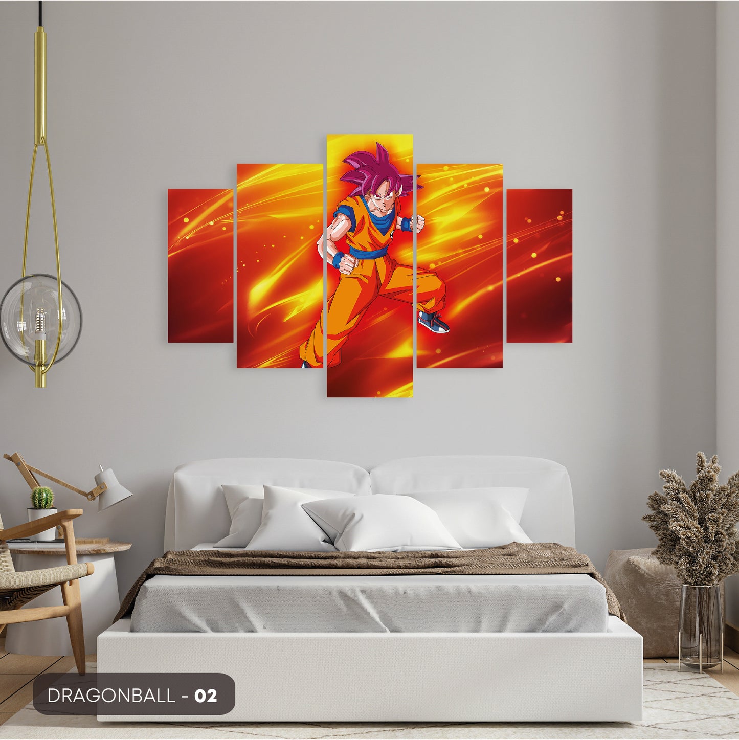 Subcoleccion Cuadros De Dragon Ball/ Nombre: Cuadro Goku SSJ Dios Rojo: Poder Divino en Llamas