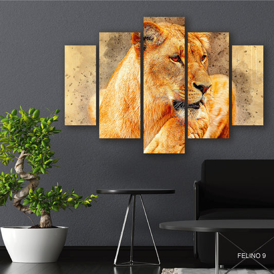 Subcoleccion Cuadros De Felinos/ Nombre: Cuadro Reina de la Sabana: Retrato de Leona Majestuosa
