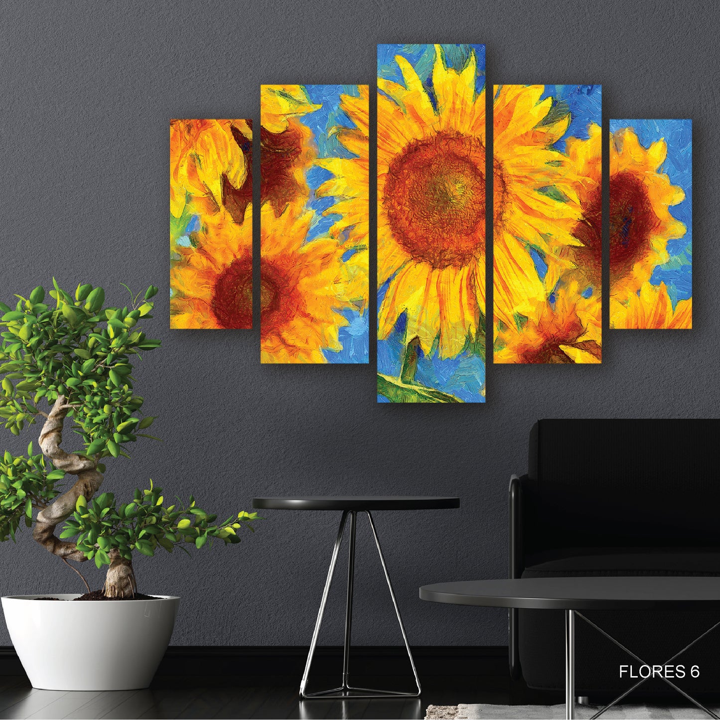 Cuadro Girasoles Oníricos: Distorsión y Belleza en la Naturaleza
