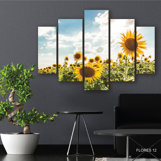 Cuadro Campo Dorado: Girasoles en Plena Floración