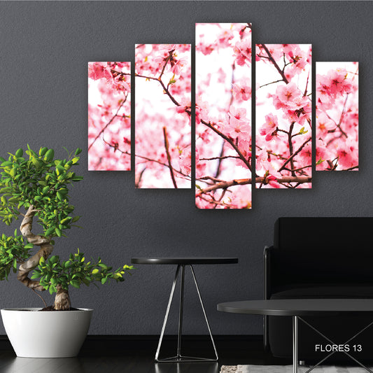 Cuadro Primavera Rosada: Árbol en Flor con Tonos Rosados