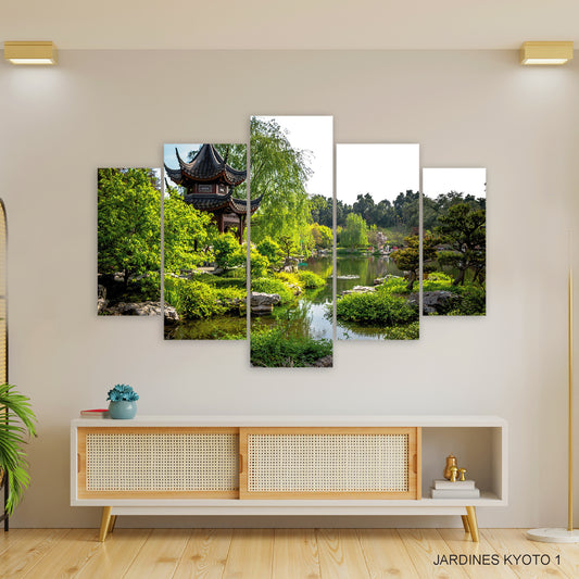 Subcoleccion Cuadros Paisajes Orientales/ Nombre: Cuadro Cuadro Refugio Verde Oriental: Casa Tradicional en Naturaleza Exuberante
