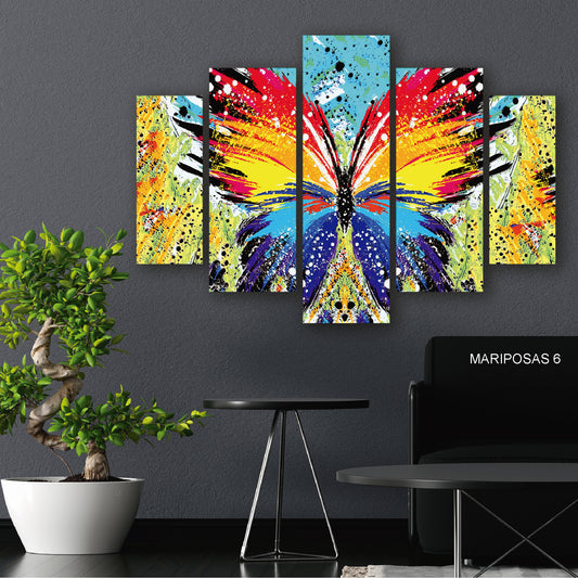 Subcoleccion Cuadros De Mariposas/ Nombre: Cuadro Aleteo Vibrante: Mariposa en Explosión de Color
