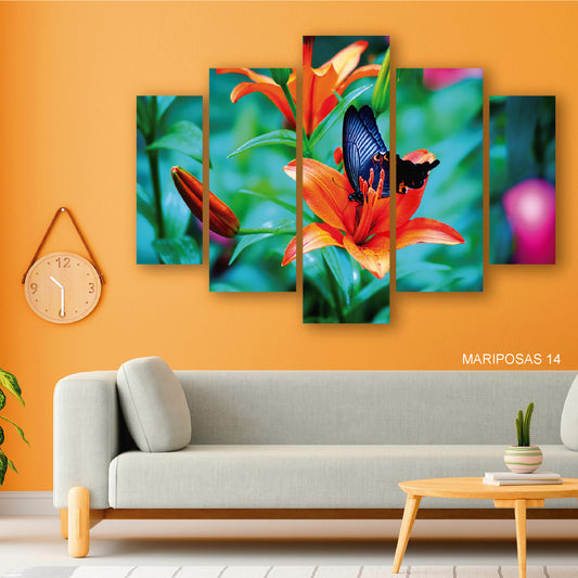 Subcoleccion Cuadros De Mariposas/ Nombre: Cuadro Toque Floral: Mariposa y Orquídea en Instante de Belleza