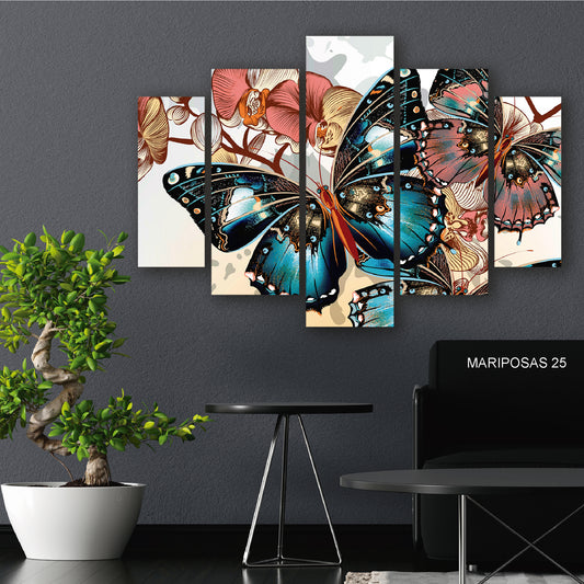 Subcoleccion Cuadros De Mariposas/ Nombre: Cuadro Brillo Metálico: Mariposas en Tonos Metalizados