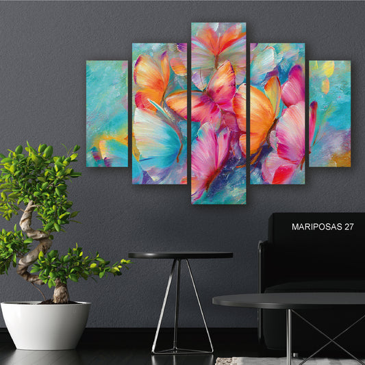 Subcoleccion Cuadros De Mariposas/ Nombre: Cuadro Velo de Color: Mariposas Difuminadas en Tonos Suaves