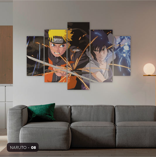 Subcoleccion Cuadros De Naruto/ Nombre: Cuadro Enfrentamiento del Destino:  Naruto vs. Sasuke en Combate Épico