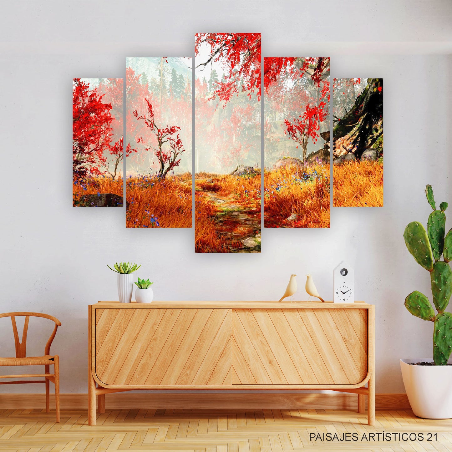 Subcoleccion Cuadros Paisajes Artísticos/ Nombre: Cuadro Sendero de la Calma: Un Camino Silencioso en la Naturaleza