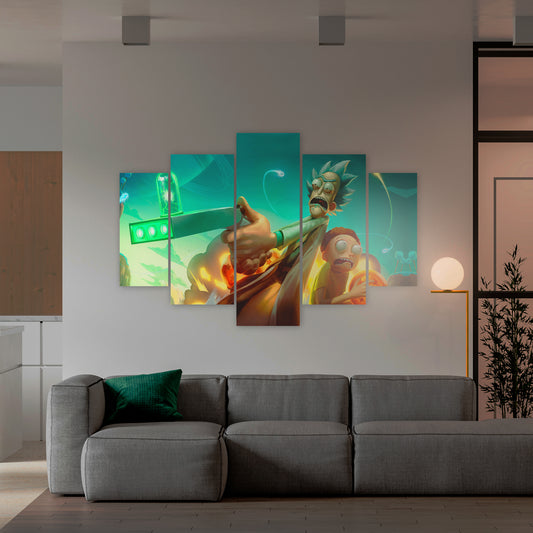 Subcoleccion Cuadros De Rick y Morty/ Nombre: Cuadro Rick y Morty Multidimensional: Atrapados en Otra Dimensión