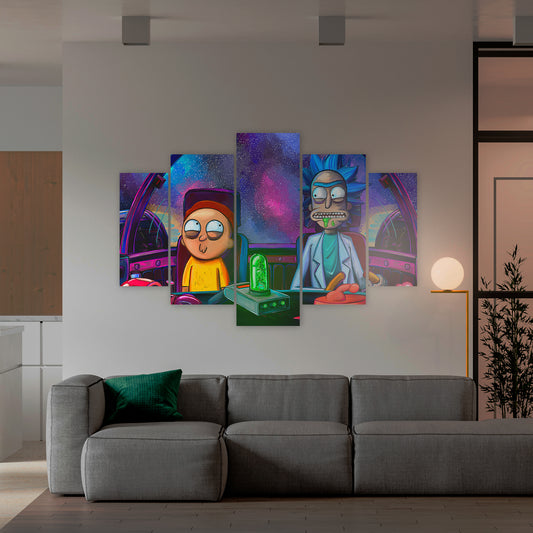 Subcoleccion Cuadros De Rick y Morty/ Nombre: Cuadro Rick y Morty Nave Espacial: Aventura Intergaláctica
