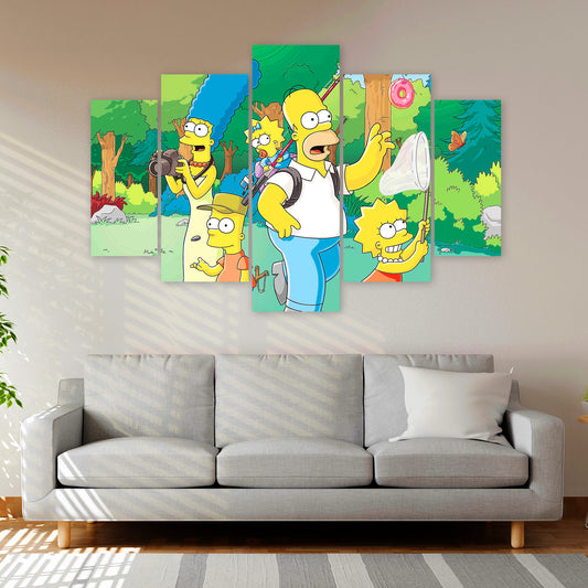 Subcoleccion Cuadros De Los Simpsons/ Nombre: Cuadro Simpsons Naturaleza: Paseo Familiar en el Bosque