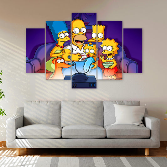 Subcoleccion Cuadros De Los Simpsons/ Nombre: Cuadro Simpsons Noche de Tele: La Familia Frente al TV