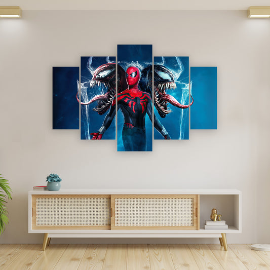 Subcoleccion Cuadros De Spiderman/ Nombre: Cuadro Spiderman y Rostros Enemigos: Spiderman y Venom en Contraste