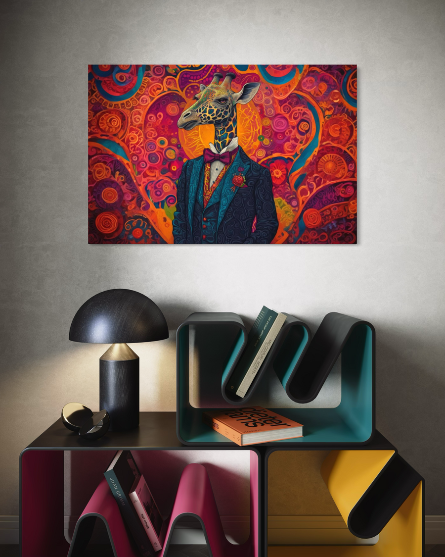 Dandi Psicodélico – Elegancia Unica colgado en ambiente