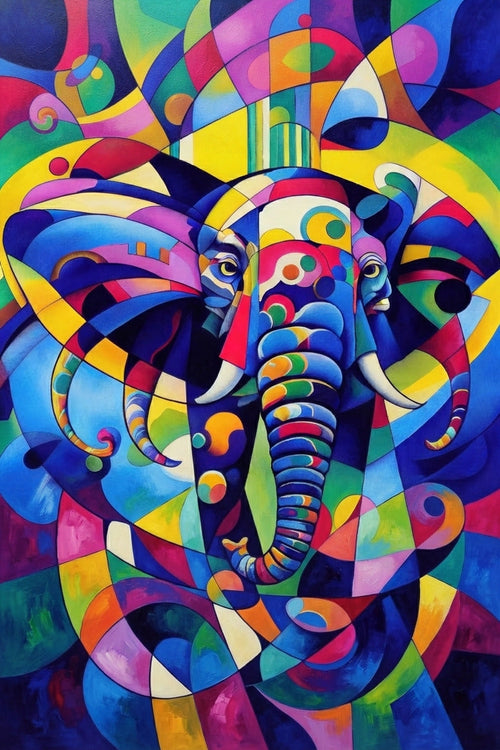 Cuadro Elefante Prisma – Energía en Movimiento