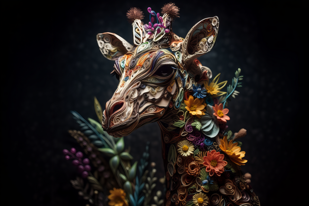 Jirafa Floral en Quilling – Arte que Florece