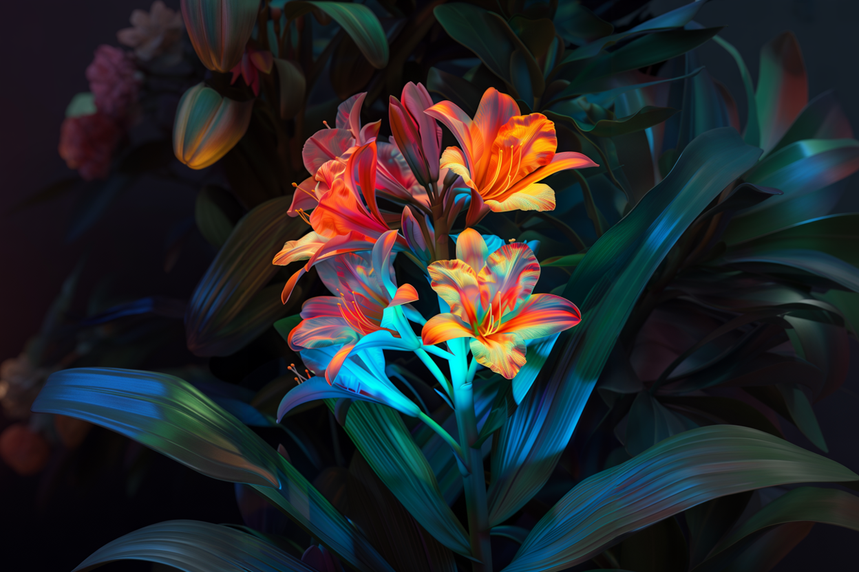 Luz en la Noche – Flores Neón