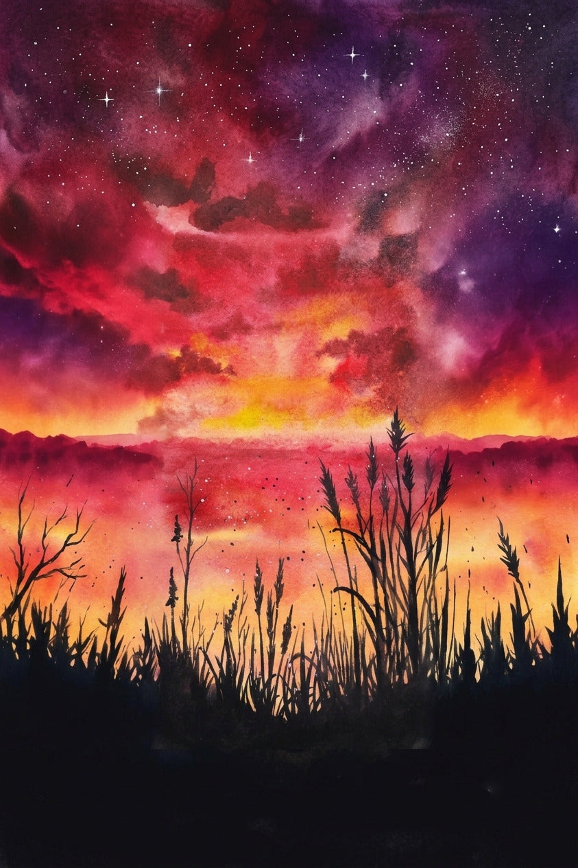 Cuadro Horizonte Carmesí – Calma Profunda