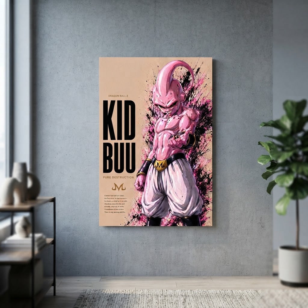 Cuadro Kid Buu ambientado en sala