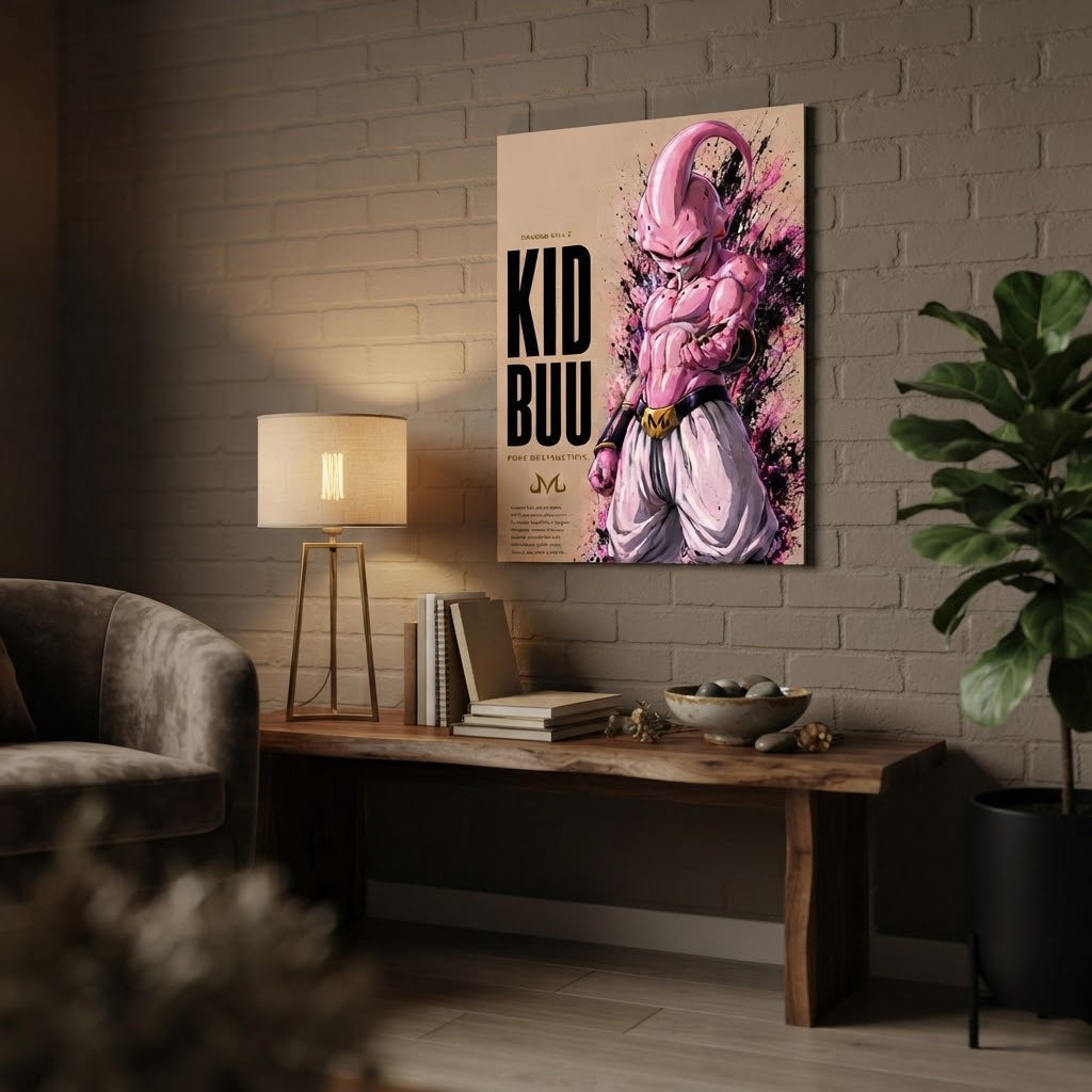Cuadro Kid Buu ambientado en comedor