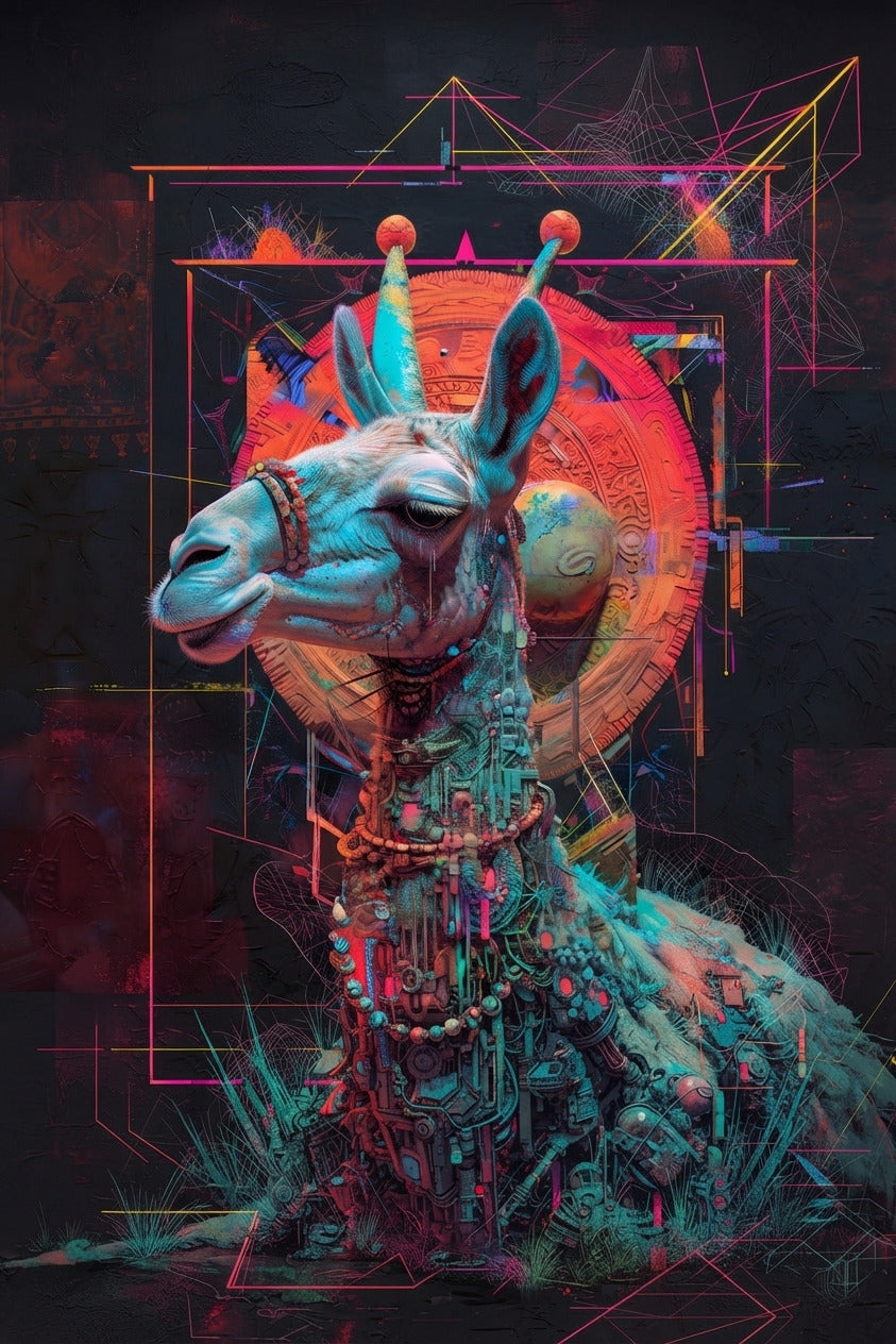 Cuadro Llama Cósmica – Oráculo Neón