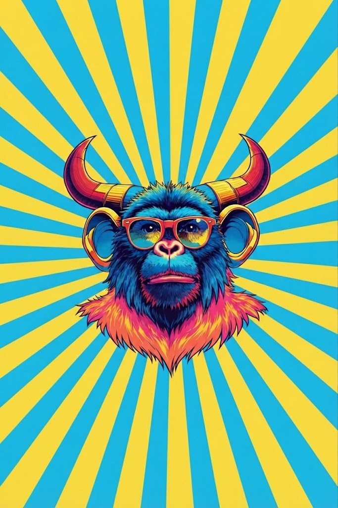 Cuadro Mono Pop Neón – Actitud Legendaria
