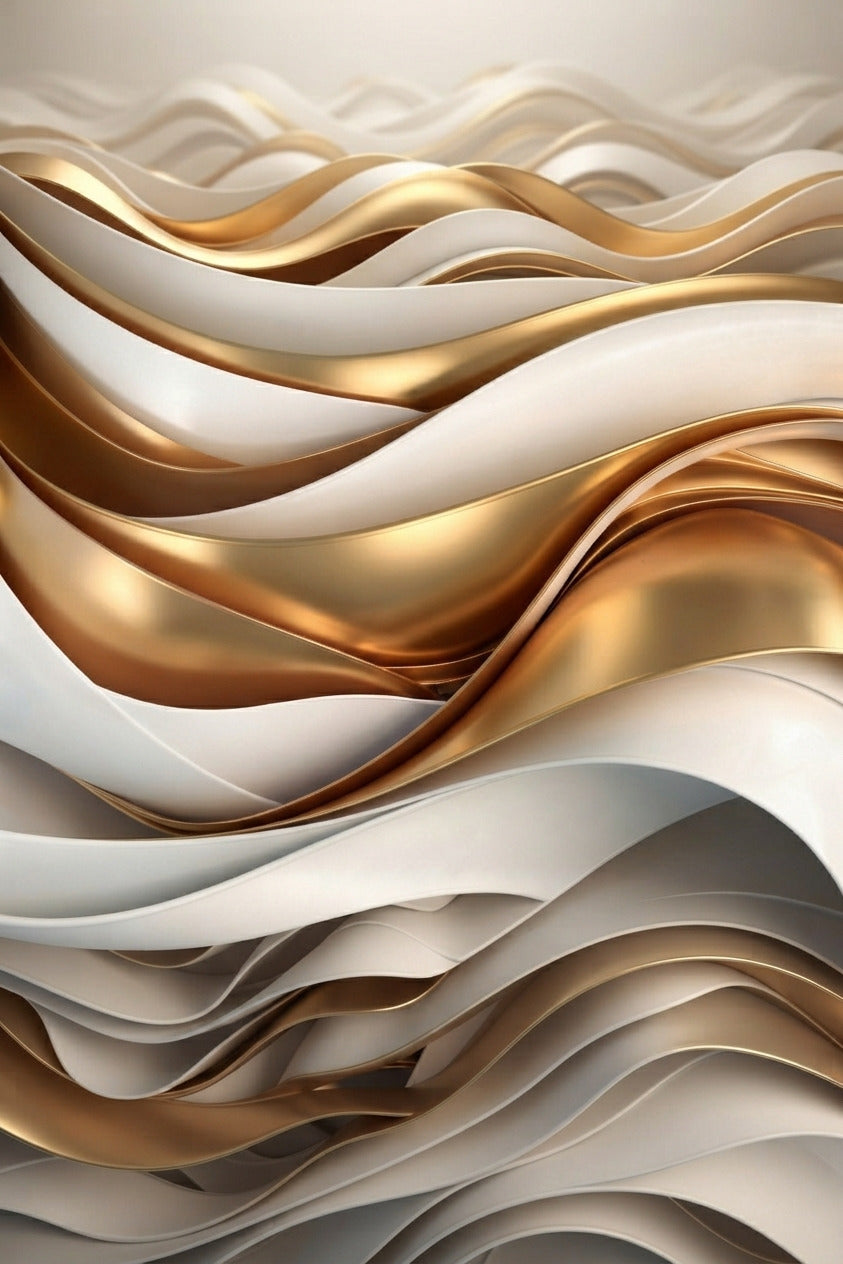 Cuadro Ondas Doradas – Flujo Metálico de Lujo