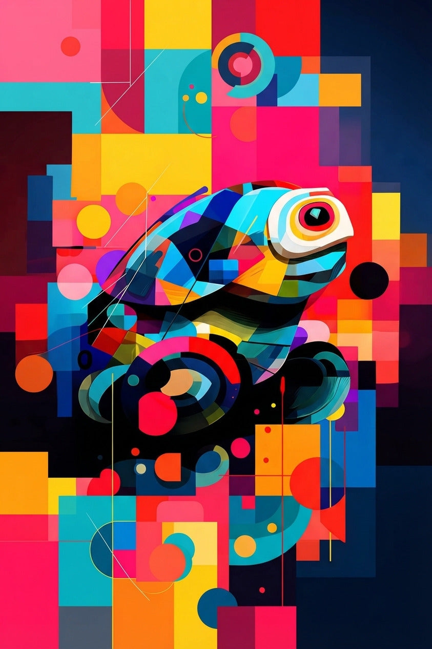 Cuadro Rana Prismática – Explosión Futurista