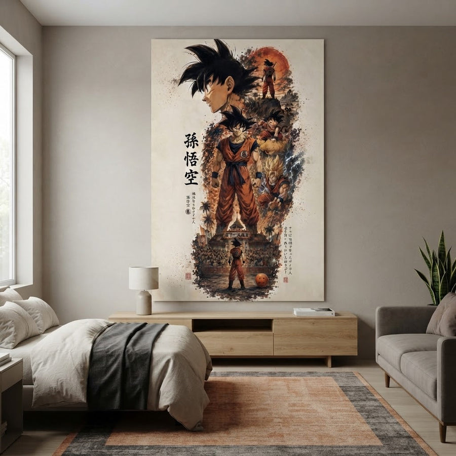 Son Goku – El Legado en Tinta colgado en ambiente